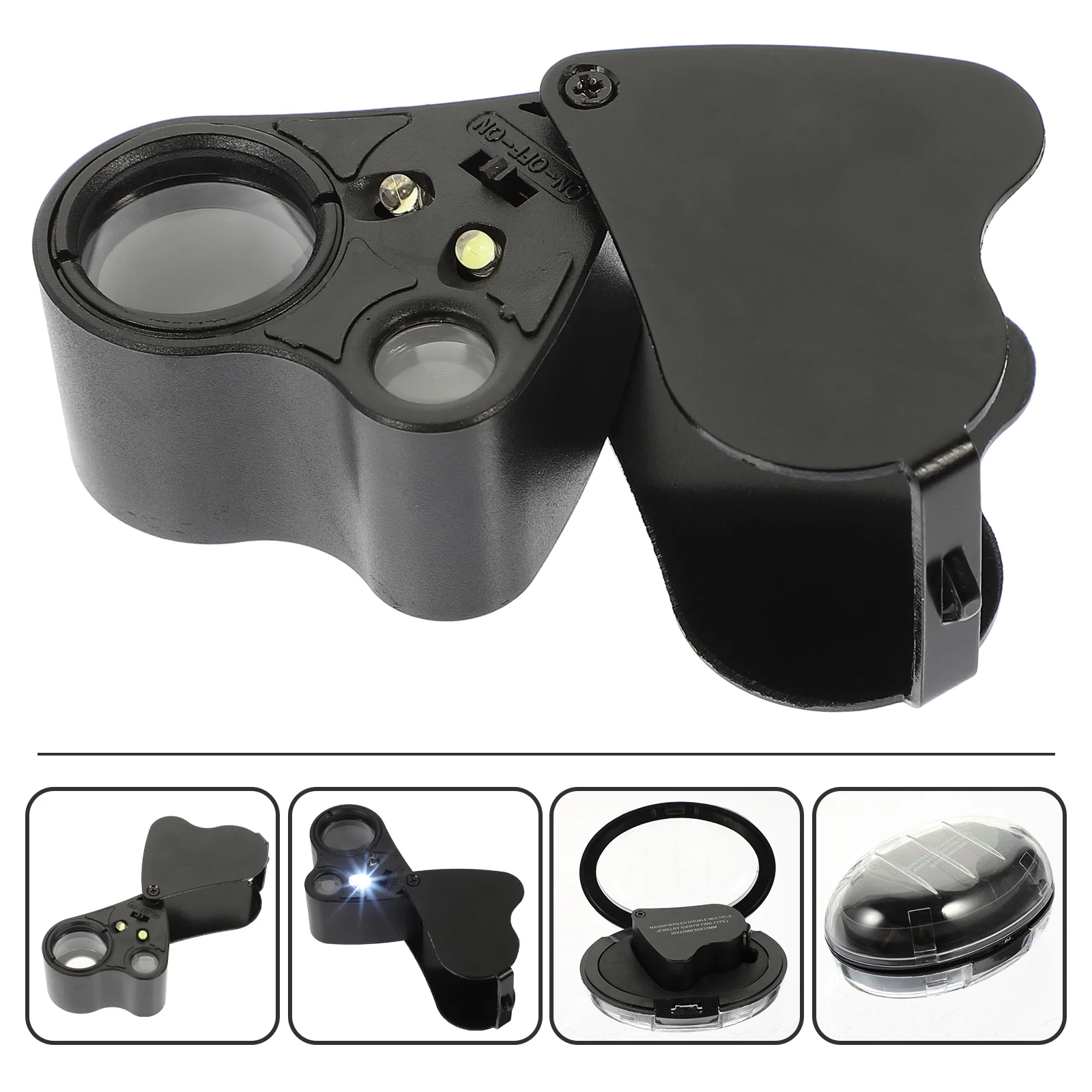 

Loupe Jewelers Jewelry Magnifying Magnifier Glasseyetester Microscopeportable Light Loop 100X Pocket Weed Led Professional