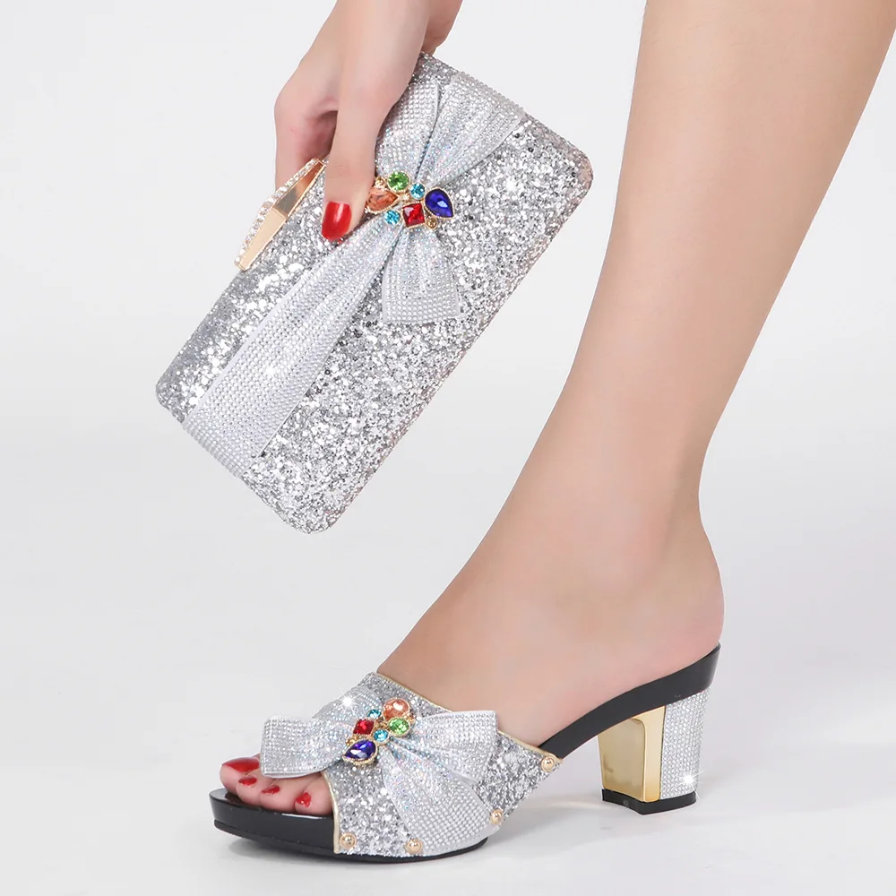 Doershow Лучшая цена наборы итальянской обуви и сумок для вечерней вечеринки с