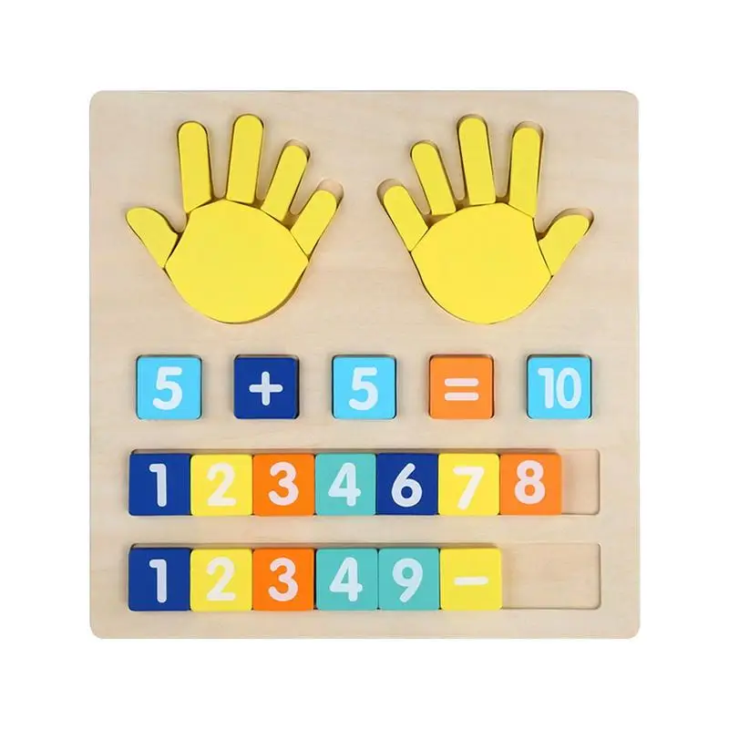 

Деревянная математическая игрушка на палец для детского сада, математические игры для класса, Обучающие цифры, игрушки на палец, веселая и развивающая игрушка для малышей