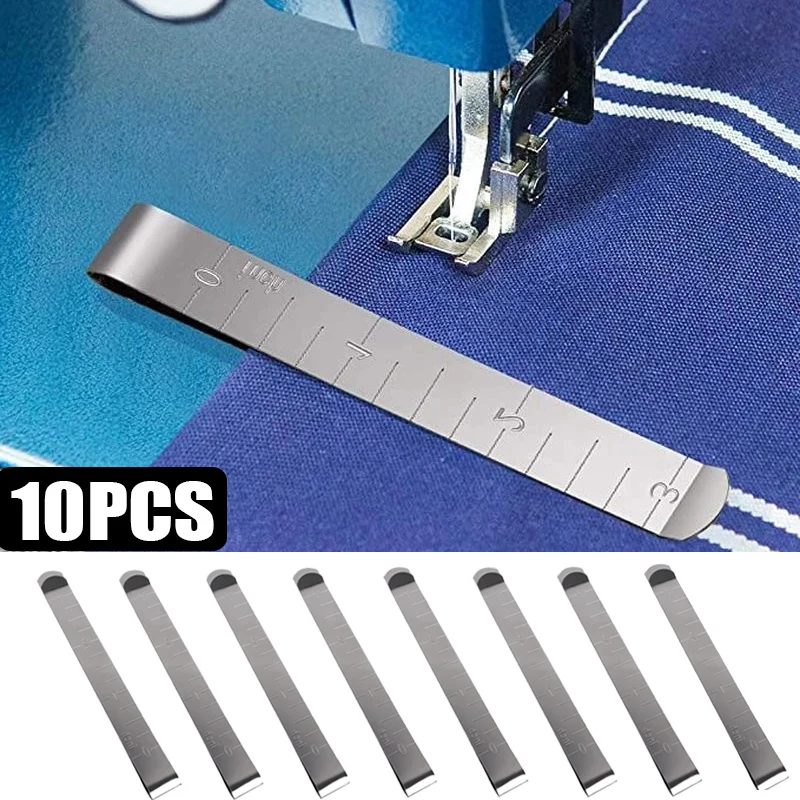 

10Pcs Sewing Clips Metal Sewing Crimping Clips Stainless Steel Hemming Clips Fabric Measuring Ruler Quilting DIY Sewing Tools