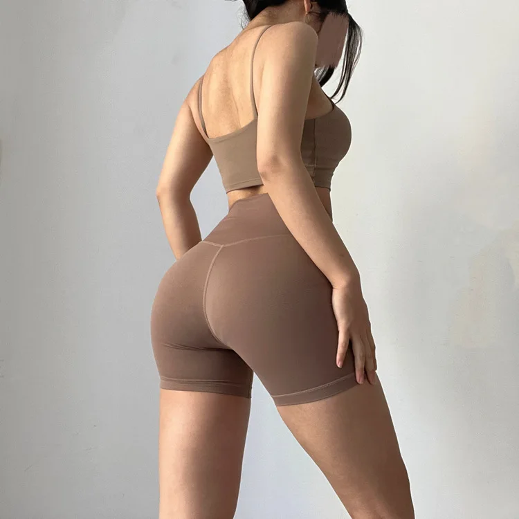 

Женские шорты для йоги цвета хаки, шорты для тренировок в тренажерном зале, пикантные бесшовные велосипедные леггинсы с высокой талией и эффектом пуш-ап, для бега, 2023