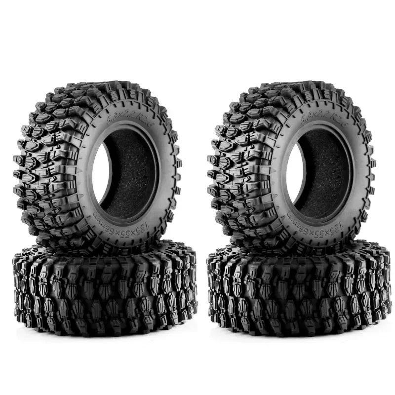 4pcs 135mm 2.6" Metal Beadlock Wheel Rim Rubber Tire Set for 1/8 1/10 RC Crawler Car Axial SCX10 Wraith RR10 Capra TRXS TRX4