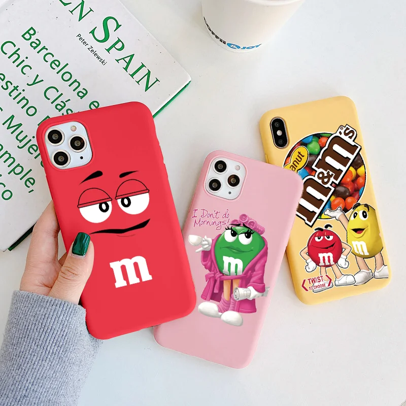 

For Samsung Galaxy M32 A72 A71 A70 A52 A51 A50 A40 A31 A32 A22 A21S A12 A10 A03S S8 S9 S10 S20 S21 FE Plus Chocolate Beans Cases