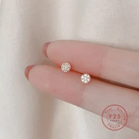 free shipping charming pav%c3%a9 zircon round stud earrings for women fashion glamour student gifts jewelry accessories