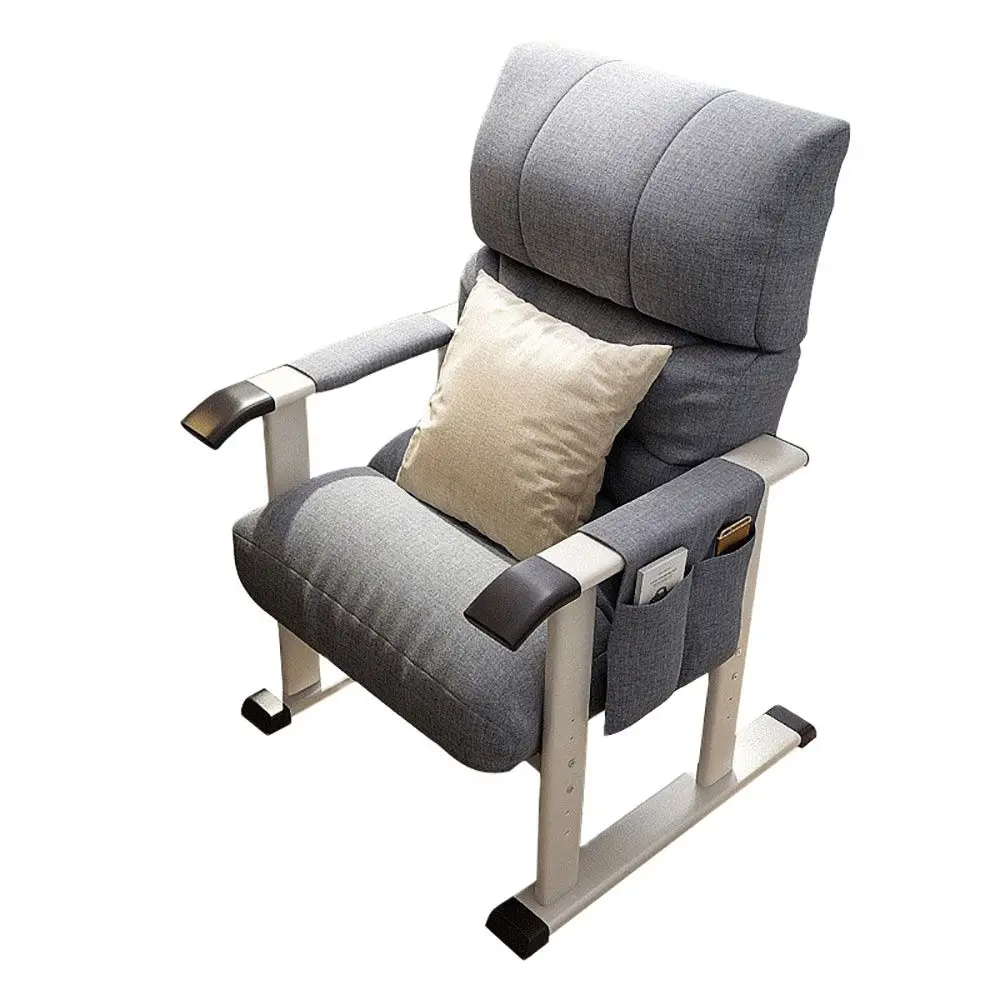

Folding Sofa Recliner Adjustable Bedroom Recliner Armrest Design Metal Frame Strong Safe Cotton Linen Fabric Skin Friendly