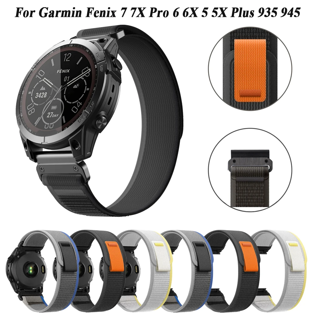 

Ремешок нейлоновый для смарт-часов Garmin Fenix 7 7X 6 6X Pro 5 5X Plus Instinct Enduro 2, 22 мм 26 мм