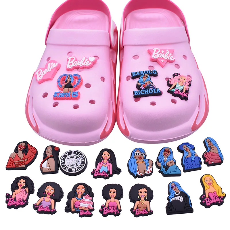 

1pcs barbie Shoe Charms Decorations For Croc DIY popular singer Shoe Accessories Fit Clogs Decorations kids