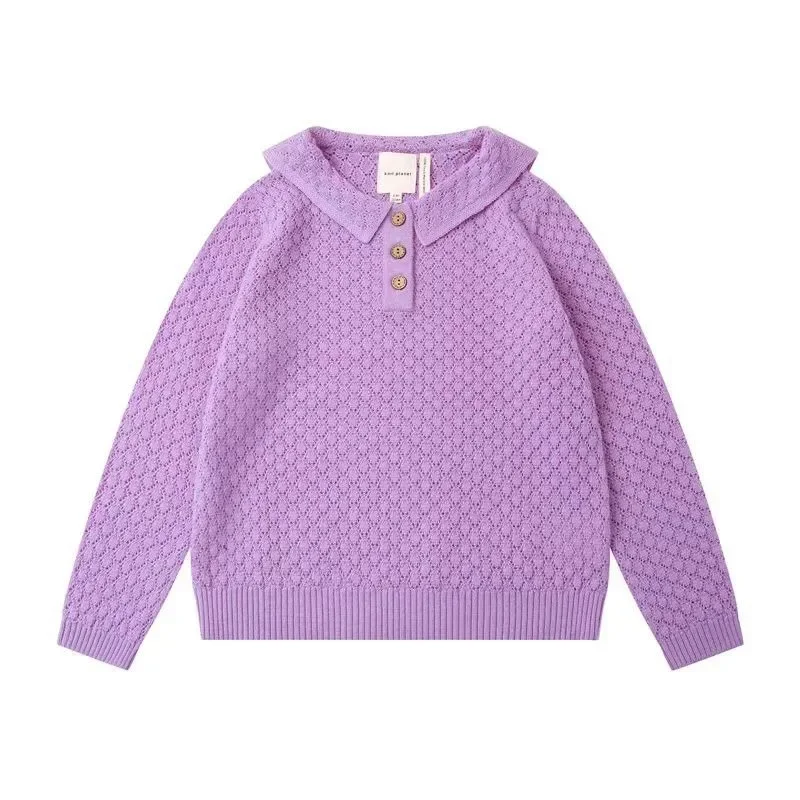 Свитер KP новинка осень-зима 2024 детский вязаный комплект из брюк с длинным рукавом