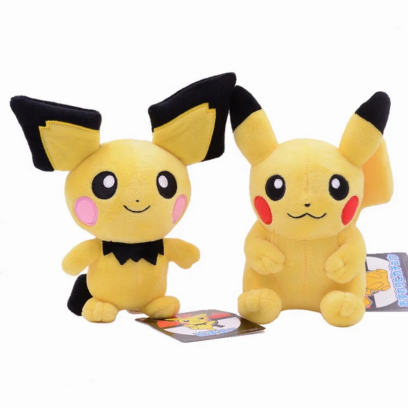 

1 шт. 16 см куклы TAKARA TOMY Pokemon Go Kawaii Pikachu Pichu плюшевые игрушки покемон аниме плюшевые игрушки детские подарки