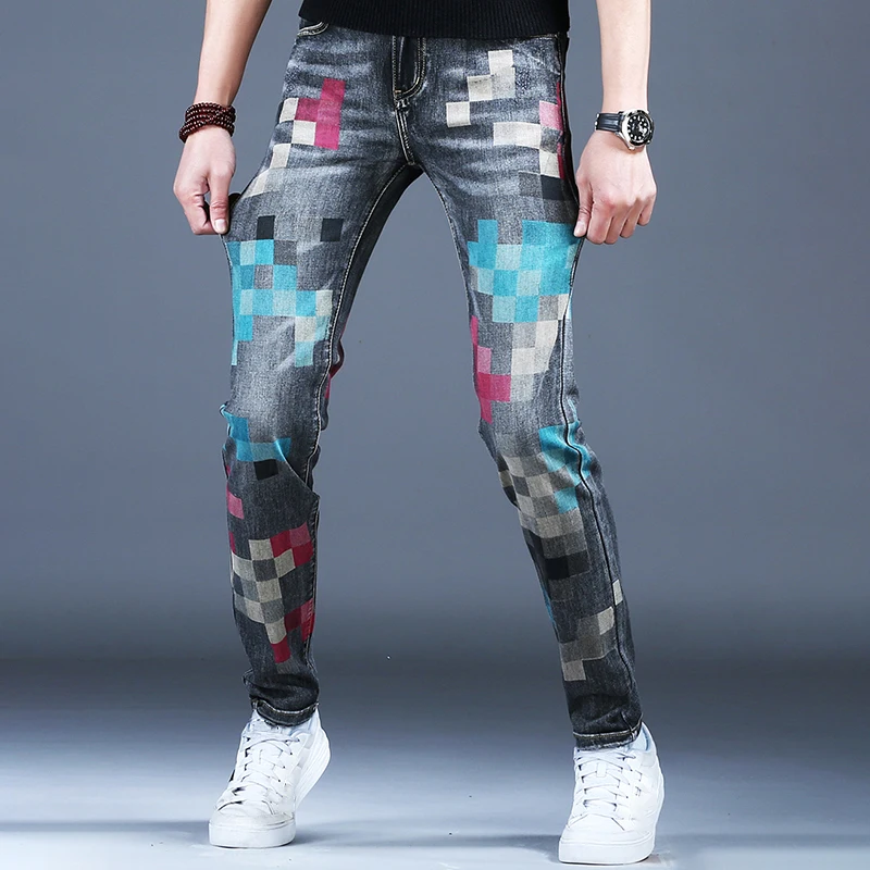 Новинка 2024 мужские джинсы PFNW с принтом красивые уличные брюки американская