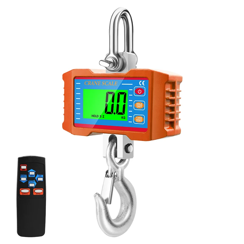 

Промышленные крановые весы 1500 кг, 1000 кг, большой ЖК-дисплей, автоматический замок, стальной крючок, тяжелый вес, пульт дистанционного управления, 2 т, цифровые подвесные весы