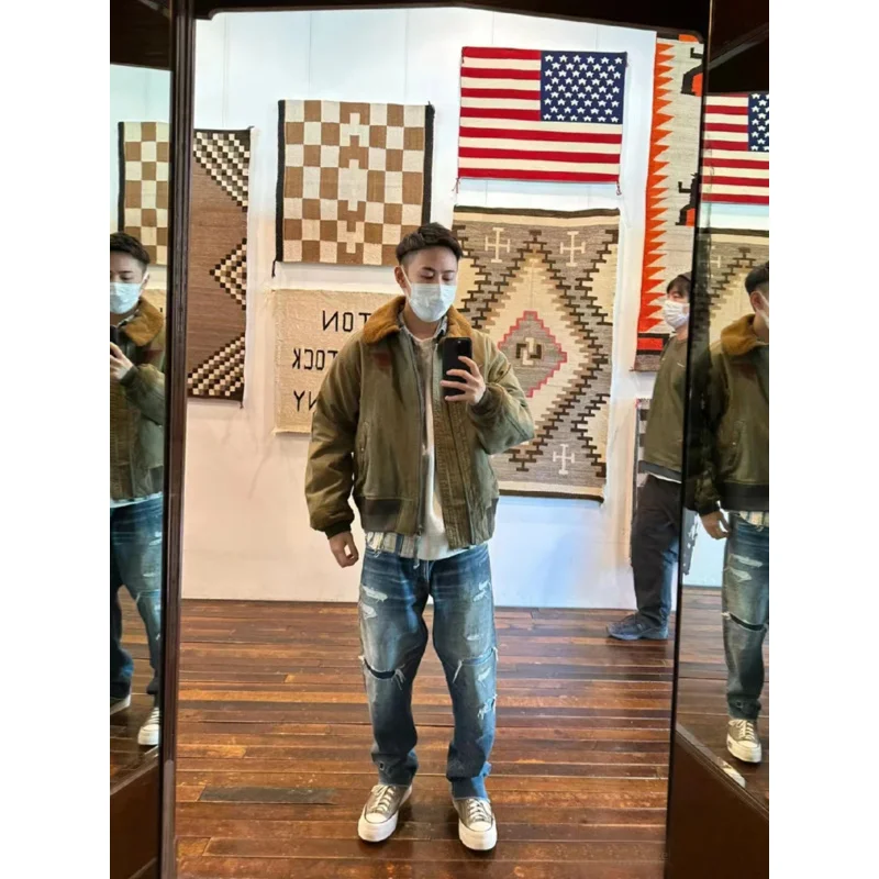 Куртка из хлопка VISVIM FIL 22AW MONROE Nakamura плотная потертая Монро японская мода зимняя