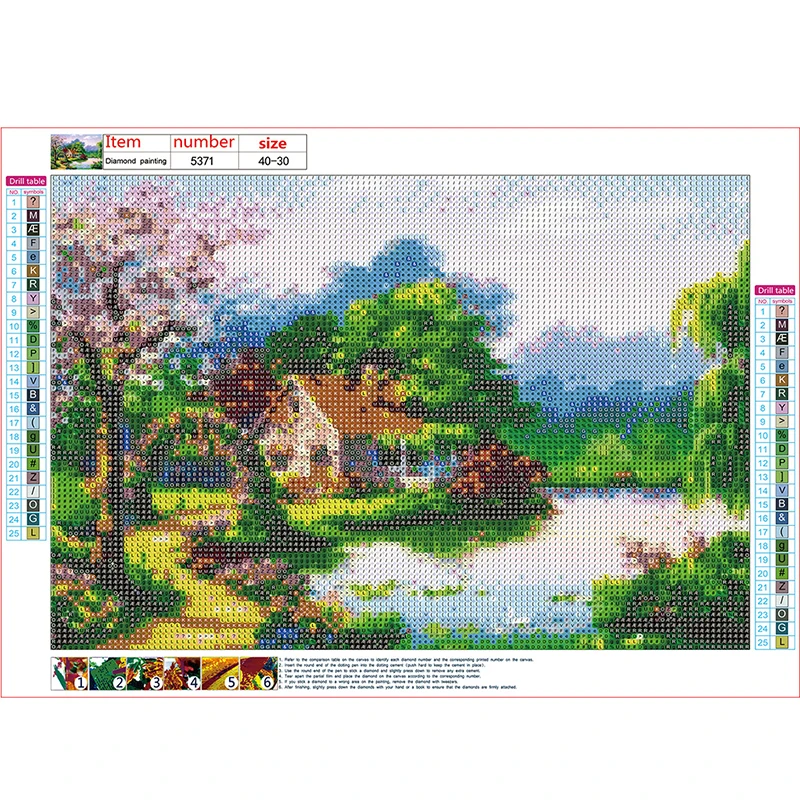 Набор для алмазной живописи 5D сделай сам творчества Водопад с круглыми стразами