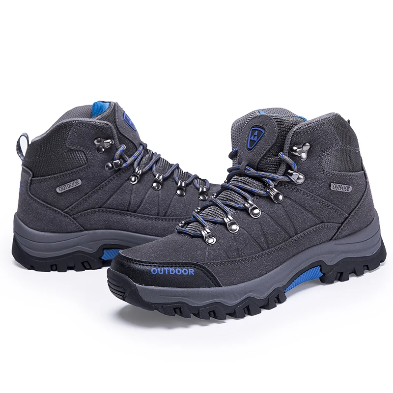 Men's Skid Hiking Shoes Outdoor Waterproof Lace-up Casual Sneakers Warm Top Quality Snow Boots