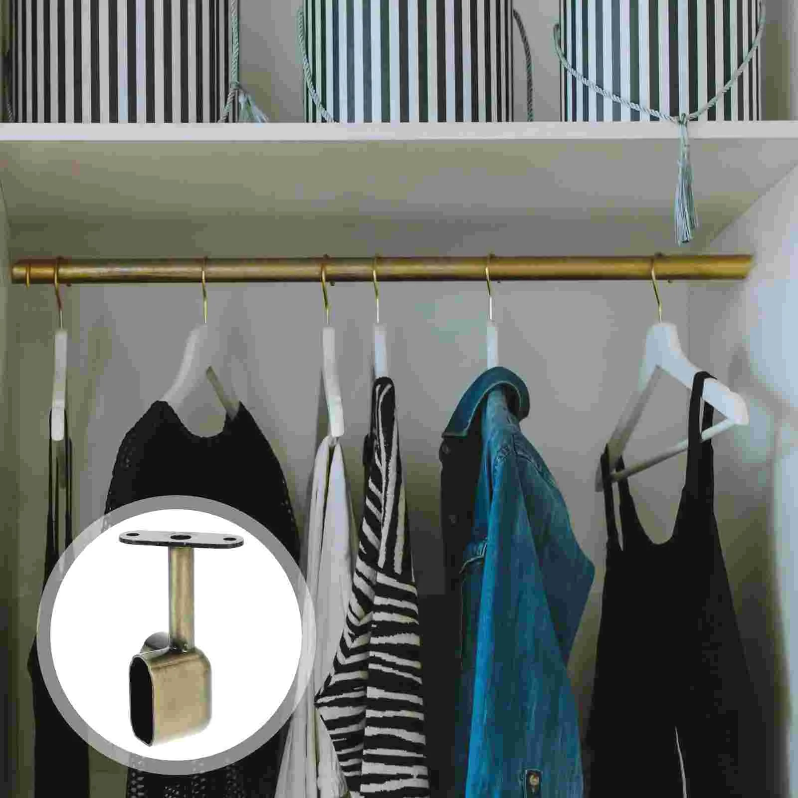 

Rod Closet Holder Curtain Bracket Support Wardrobe Pipe Shower Corner Pole Socket Lever Hangers Oval Flange Rail Brackets Degree