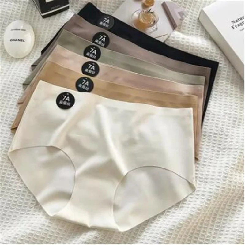 Bragas de seda sin костюмы для женщин ropa interior suave fina лигара брюки M-XL 4 шт./компл.