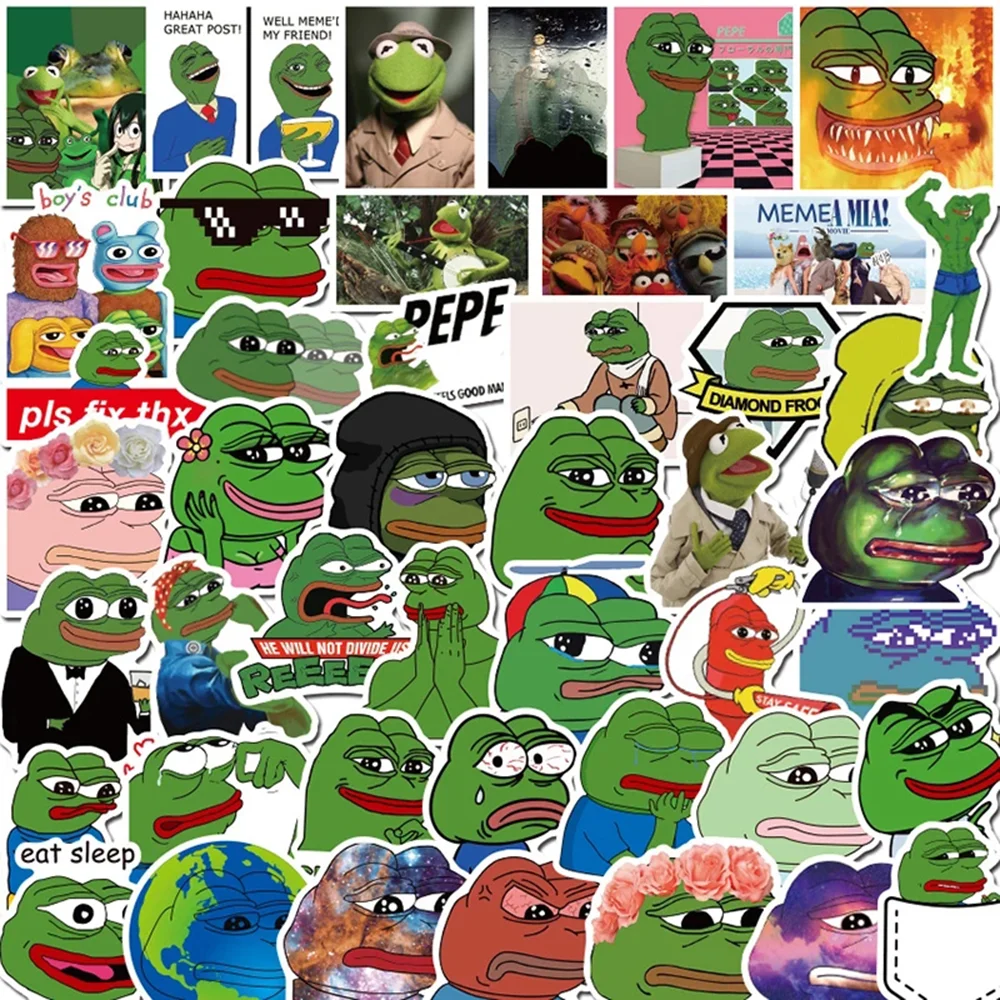 

10/30/50pcs/pack Interesting Frog PEPE Graffiti Stickers For Skateboard Helmet Gift Bicycle Computer Notebook Car Children's Toy