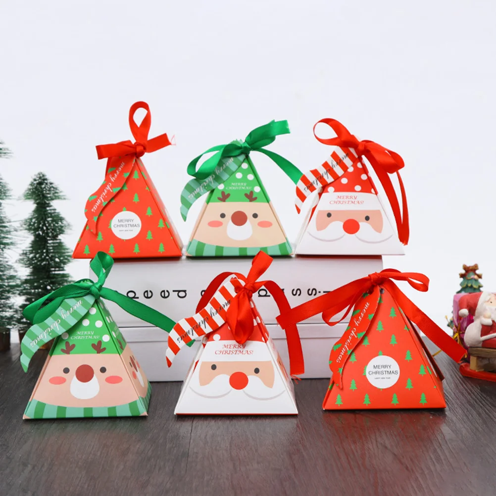 

24 Christmas Party Christmas eve Box Snowman Candy Bags Paper Goodie Boxes Christmas Favors Container