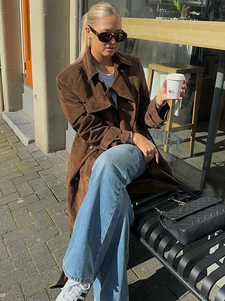 Женская винтажная двубортная куртка с поясом цвет в ассортименте