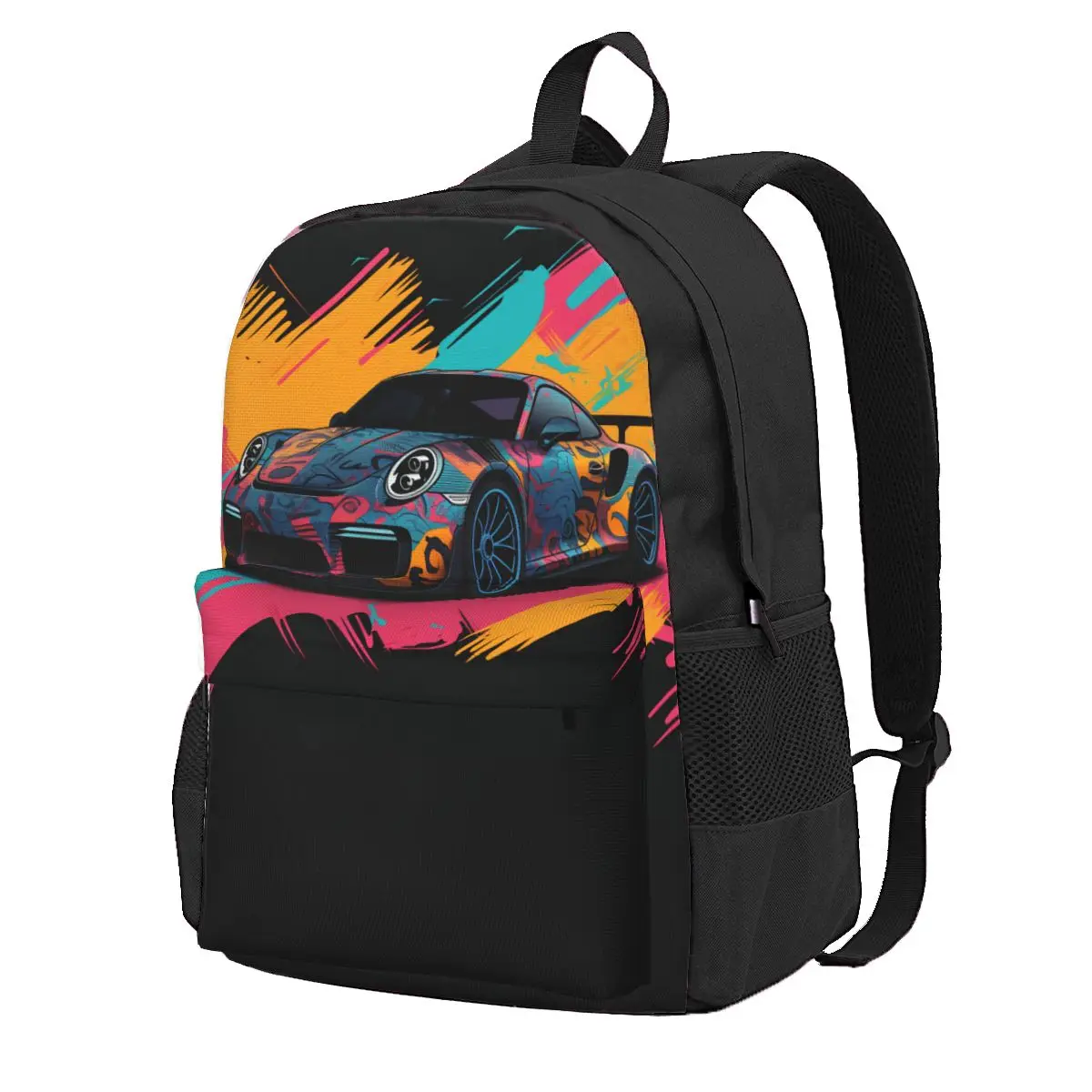

Classic Sports Car Backpack Simplified Form Graffiti Camping Backpacks Women Kawaii High School Bags Design Big Rucksack