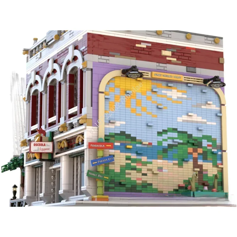 5397 шт. индивидуальные MOC модульные Osceola Lounge вид на улицу модель строительных