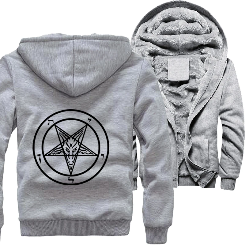 

Jackets For Men Clothing Satan Goat Head Thicken Winter Camouflage Jacket Fleece Hooded Coat Oversized Hoodies Sweatshirt Zipper