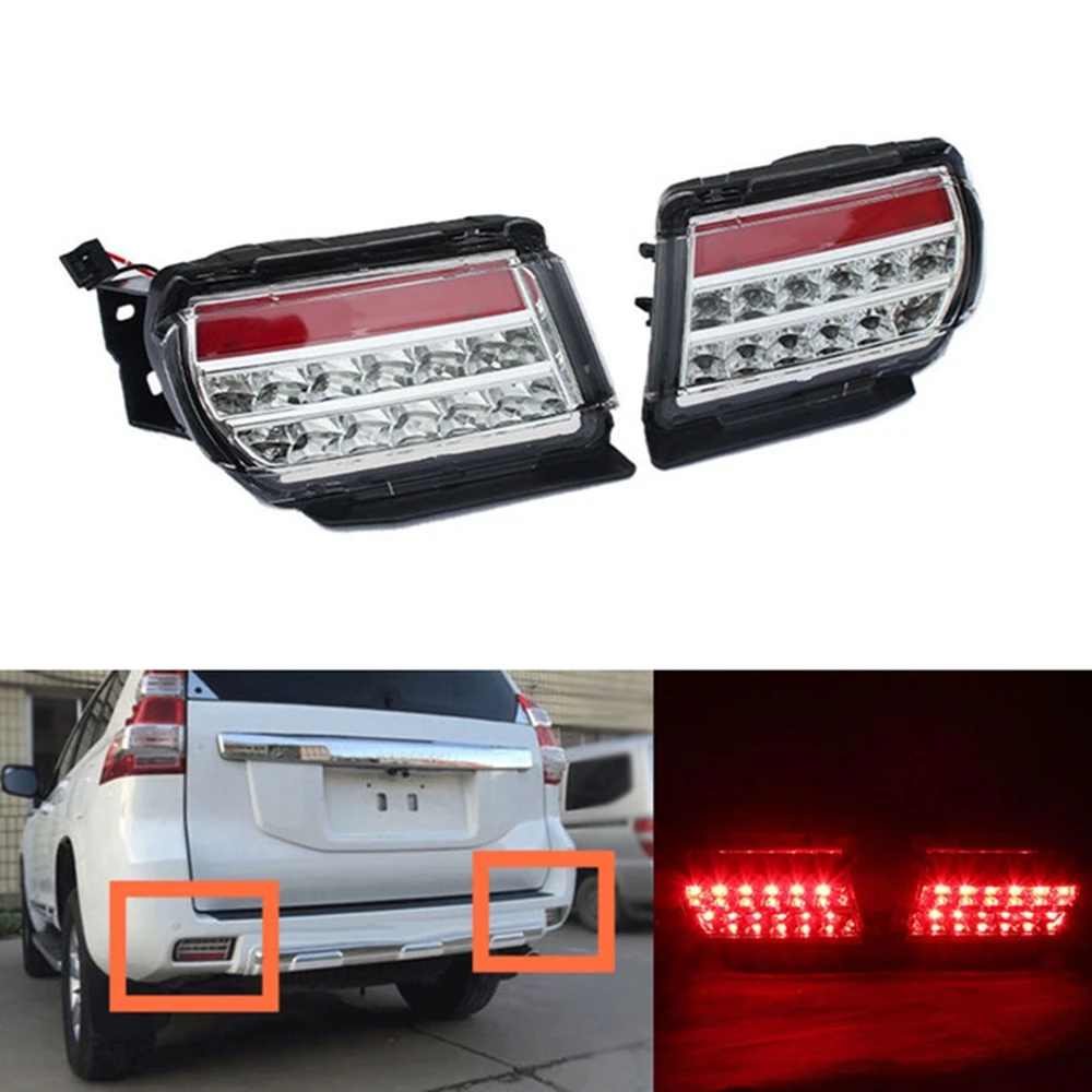 

2PCS Car Rear Bumper LED Fog Lamp Brake Tail Bulb Signal Light For Toyota Land Cruiser Prado 2010-2017 LC150 FJ150 4000 2700