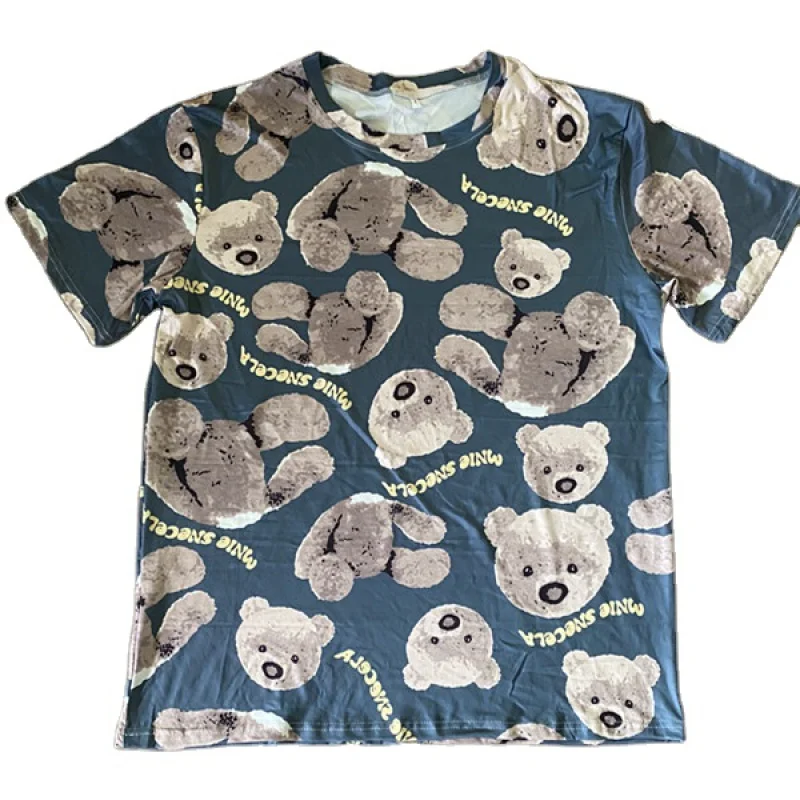 

Wholesale Women's Oversize T-shirts Cartoons Printed Korean Female Fashion Tops Short Sleeve Cotton Feel Loose Tee Tops For Lady