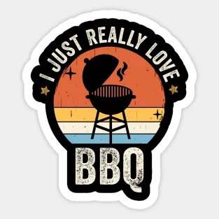 

Just Really Love Bbq Retro Vintage Sunset Gift Idea 5PCS Stickers for Decorations Stickers Home Cute Kid Background Car Print