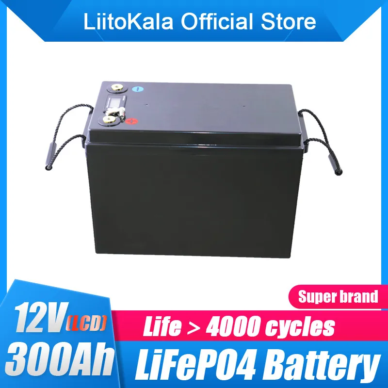 

LiitoKala 12V300Ah LiFePO4 Battery 12.8V Power Batteries 3000 Cycles For RV Campers Golf Cart Off-Road Off-grid Solar Wind