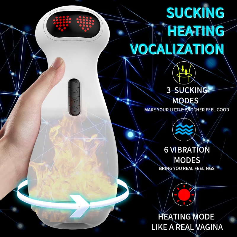 Erotic Silicone Vagina Real Pussy Blowjob Pocket Adult Masturbation Toy for Men Automatic Rotation Machines Male Masturbator Cup