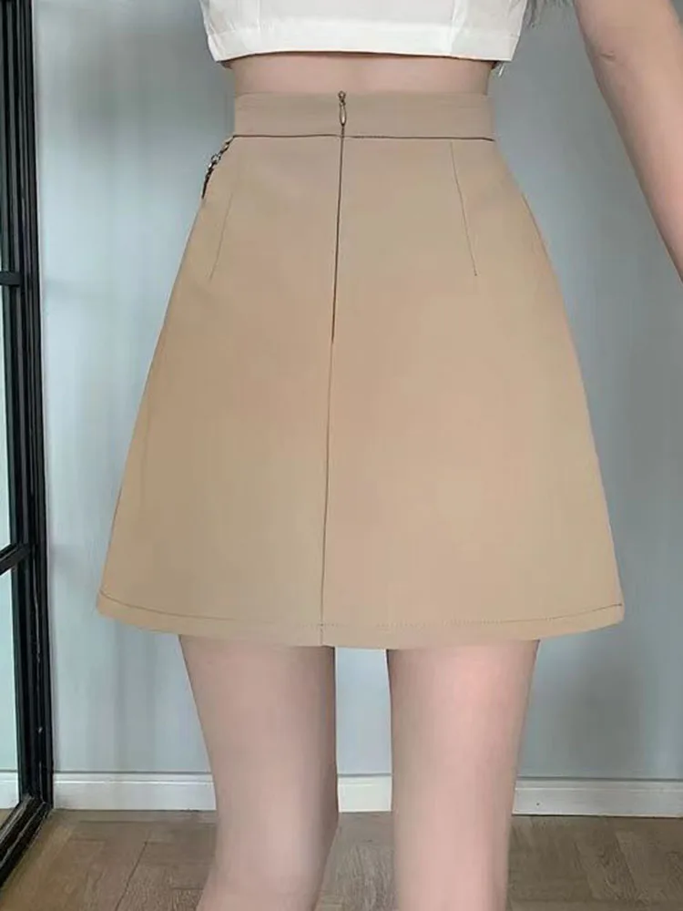 Плиссированная дизайнерская юбка с высокой талией Женская Повседневная