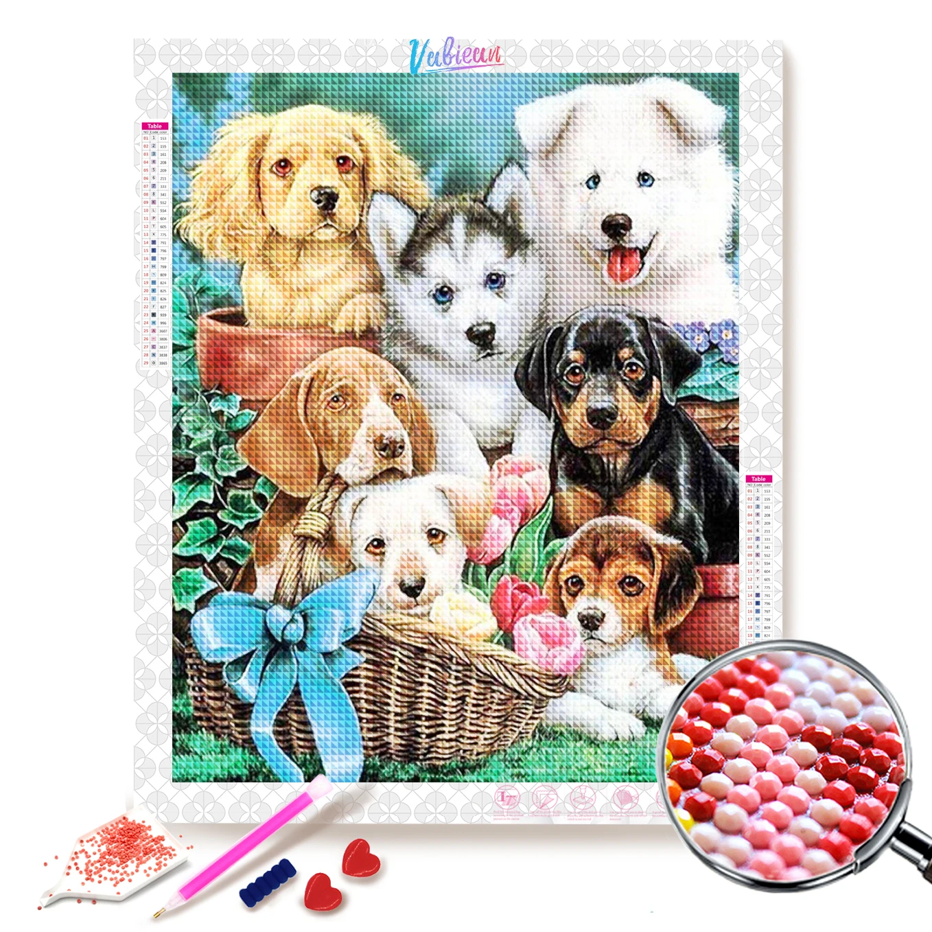 

5D DIY Dogs Diamond Painting Cross Stitch Diamond Embroidery Picture of Rhinestones Home Decor