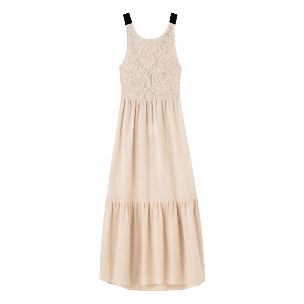 

Women's Summer New Back Lace-up Sleeveless Dress Backless Fashion Temperament Chic Female Elegant Elasticity Dress Robe Mujer