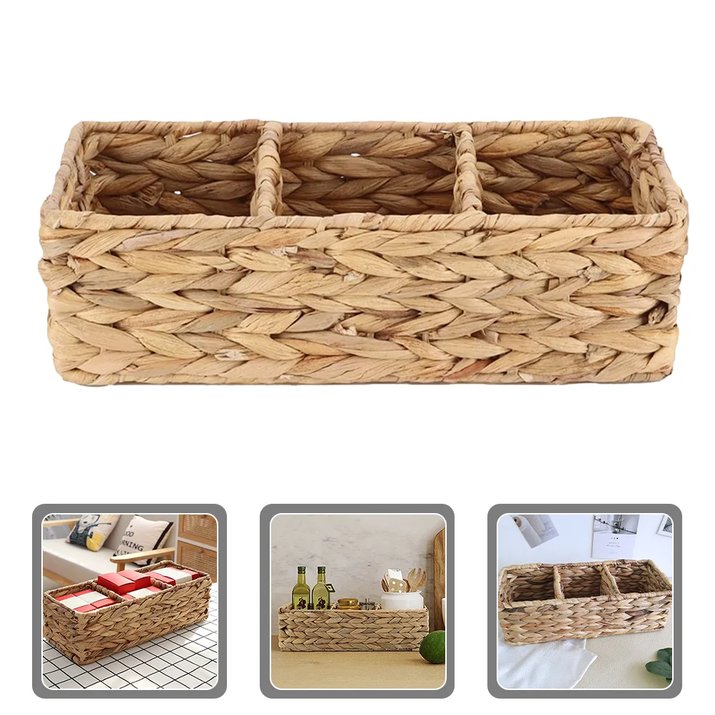 

Woven Organizer Sundries Rustic Style Basket Multi-function Baskets Organizing Desktop Container