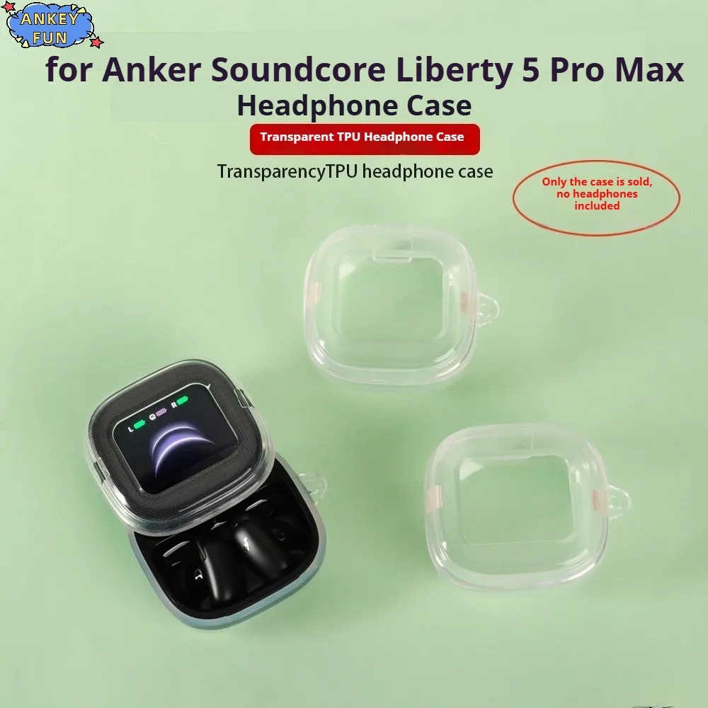 Фото Совместимый с Anker Soundcore Liberty 5Pro Max прозрачный чехол для наушников, TPU-оболочка, прозрачный защитный чехол для наушников. №2