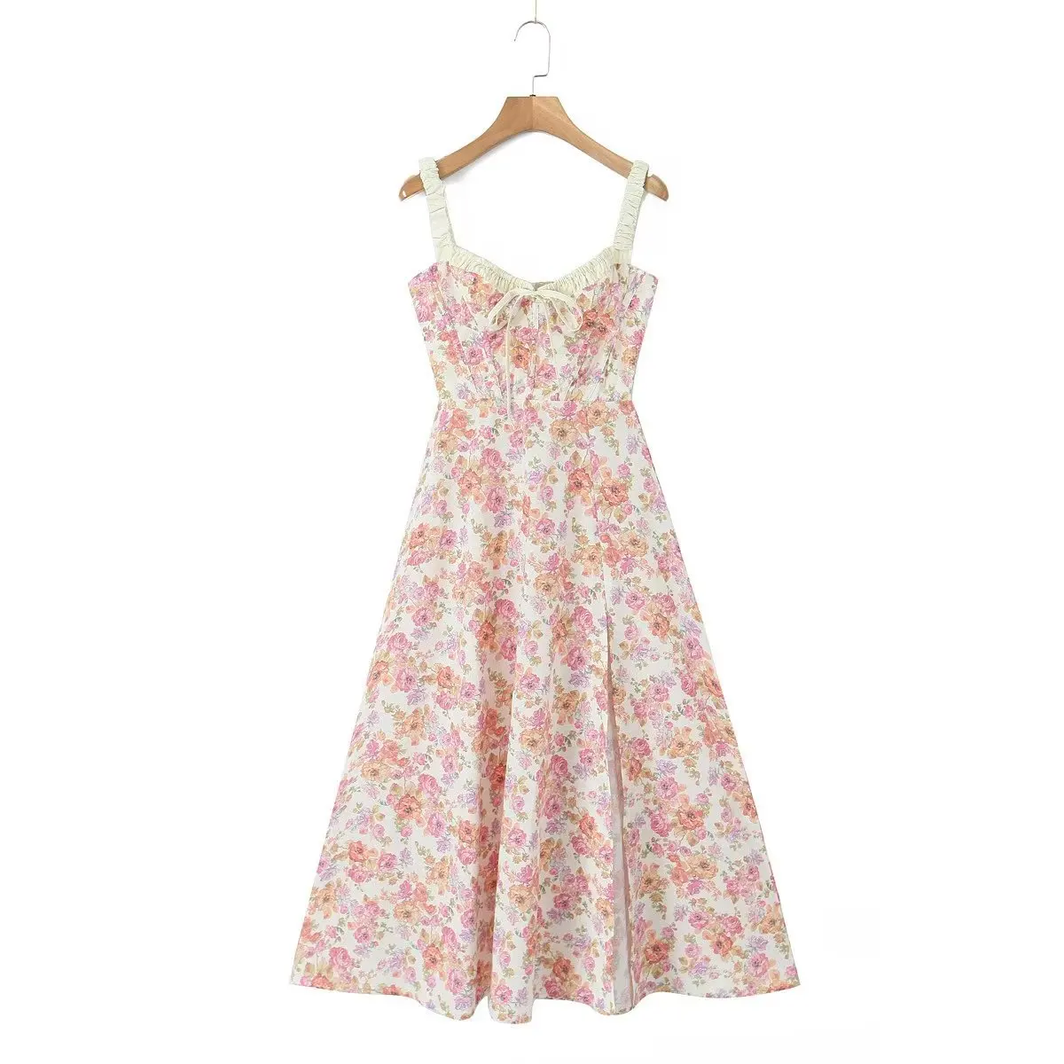 

2023 new halter skirt with split back and long skirt wind dress female