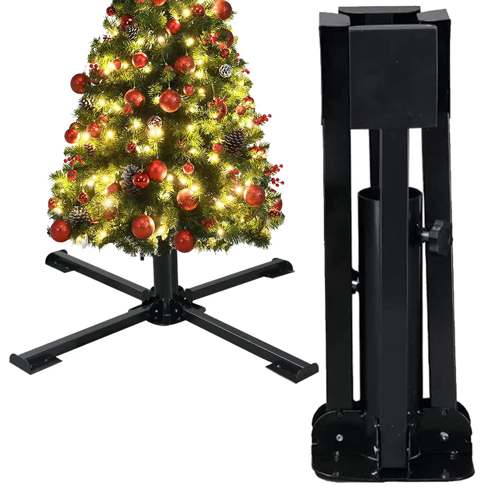 

Christmas Tree Base Stand Foldable Metal Universal Tree Stand For Indoors Outdoors Home Support Holder Christmas Decor Parts