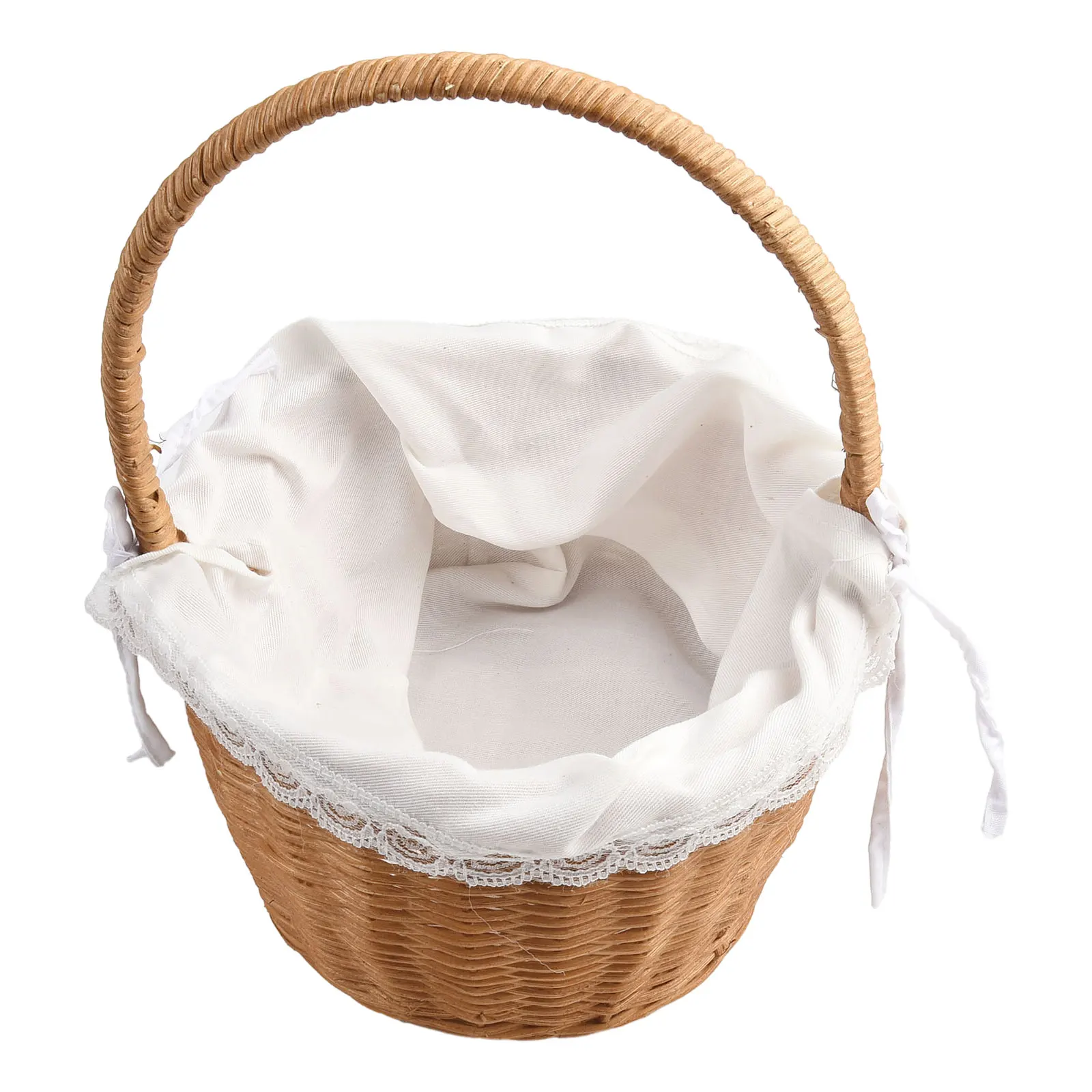 

Handwoven Picnic Basket Willow Storage Basket with Sturdy Handle Ideal for Camping Environmental Suitable for Food and Fruits