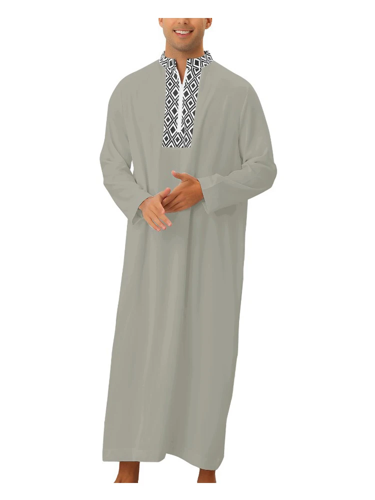 Islam Muslim Men Clothing Casual Jubba Thobe Abaya Homme Musulman Caftan Islamic Robes Pakistan Arabia Djellaba Fashion Dress