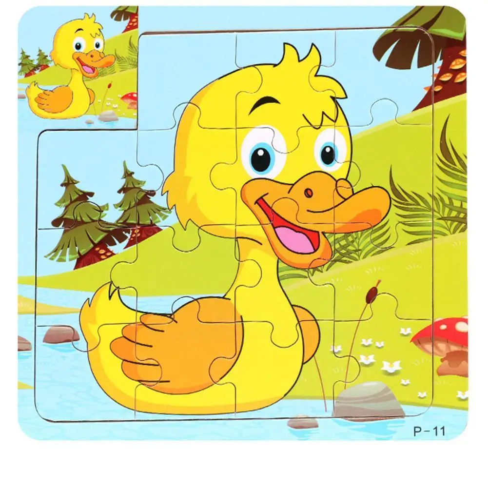 

20 Slice Wooden Puzzle Toy Children Baby Educational Learning Toys For Kid Cartoon Animal/traffic Vehicle Wood Jigsaw 3d Pu O5z7
