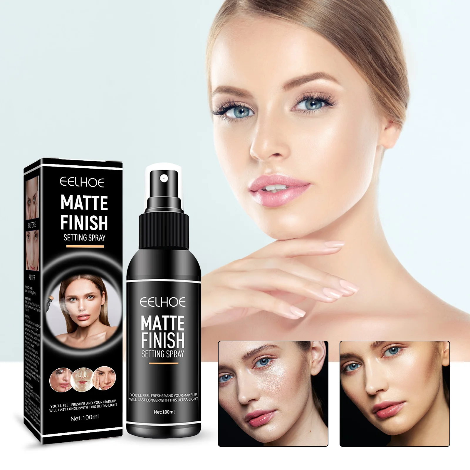 

100ML Makeup Setting Spray Matte Finish Waterproof Long Lasting Oil Controling Refreshing Quick Foundation Fixer MakeUp Spray
