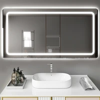 vanity large makeup bathroom mirror shower self adhesive anti fog long full body mirrors led backlight espejos smart mirror