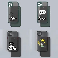 cute panda phone case for iphone apple 12pro 13 11 pro max mini xs x xr 7 8 6 6s plus se 2020 matte translucent shell