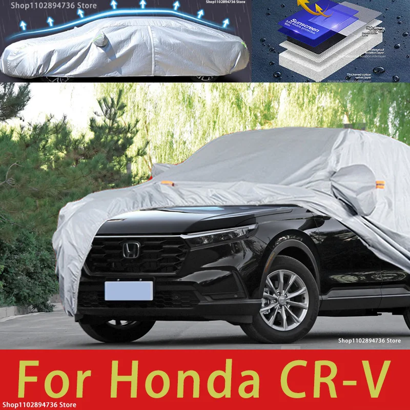 Для Honda CR-V однослойный внешний защитный чехол для автомобиля, снежный чехол, солнцезащитный козырек, водостойкий, пылезащитный, внешние автомобильные аксессуары