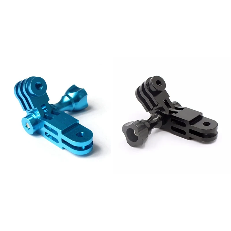 

RISE-2 Pcs Three-Way Pivot Arm Mount Adapter For GOPRO Hero 1 2 3 3+ 4 5 Session/Xiaomi Yi/SJ Sport Camera, Blue & Black