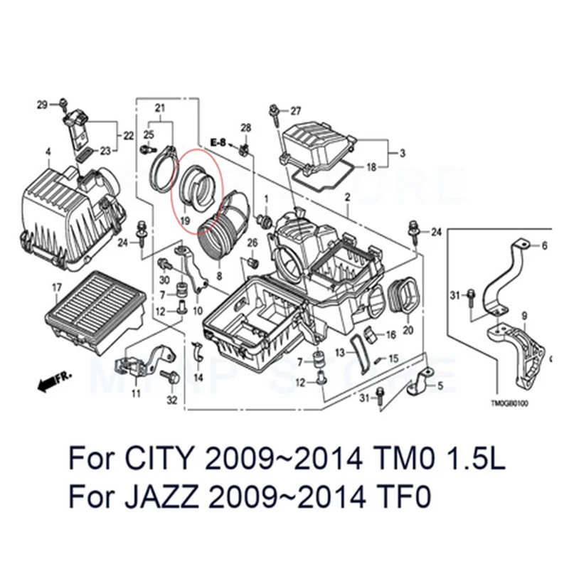 17228-RB0-000 для honda CITY 2014-2018 FIT JAZZ 2009-2018 AMAZE 2014-2016 BRIO воздухоочиститель впускной шланг