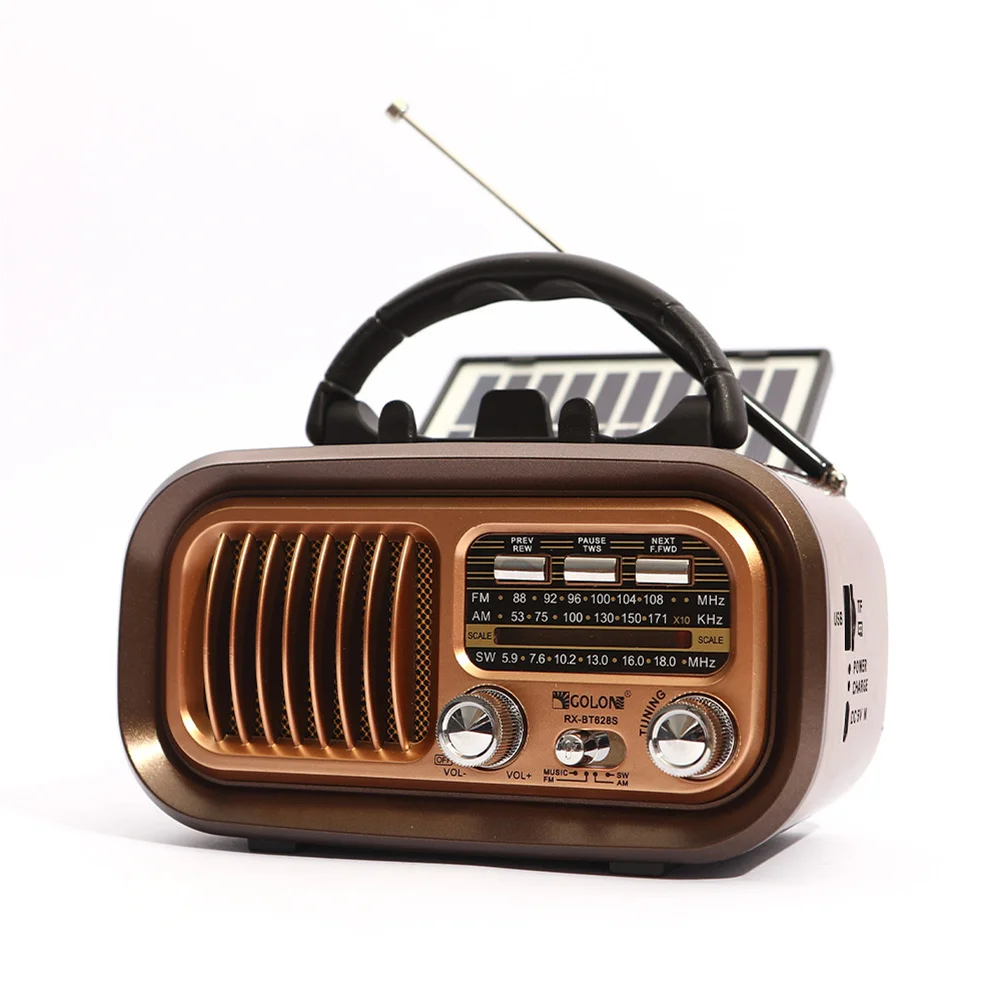 RX-628BTS AM FM Портативный радиоприемник с USB-кабелем/солнечные панели перезаряжаемый