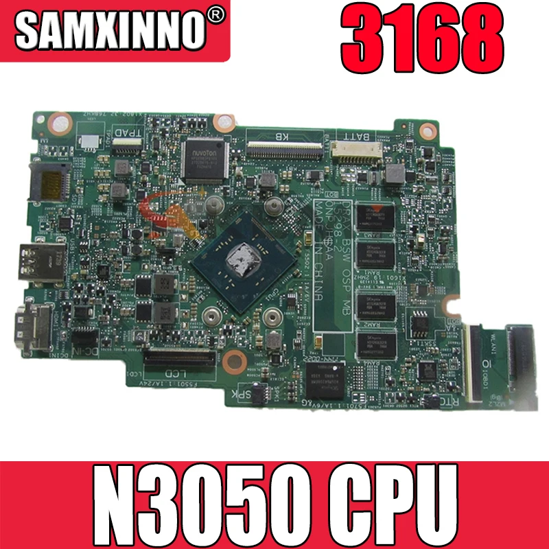

Original Laptop motherboard For DELL Inspiron 3168 Core Celeron N3050 Mainboard CN-02YV73 02YV73 15298-2 SR29H