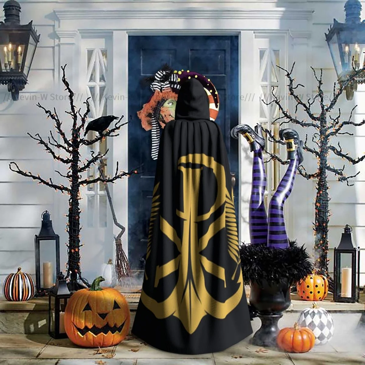 Фотофон с капюшоном христианская иллюстрация средневековый костюм ведьма